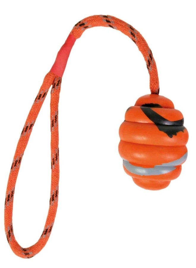 TRIXIE Wavy Ball on a Rope Natural Rubber Toy | Made with Durable Polyester, Encourages Positive Chew Behaviour & Maintains Dental Hygiene | Promotes Healthy Play & Exercise - 6/30 cm